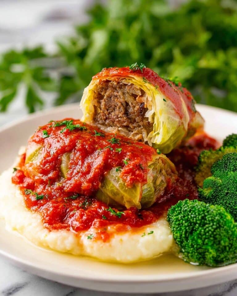 Stuffed Cabbage Rolls with Tomato Sauce Recipe