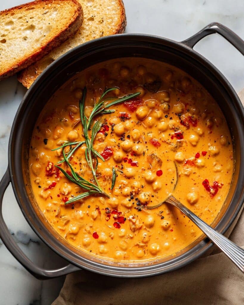Simple Chickpea Soup with Rosemary and Garlic Recipe