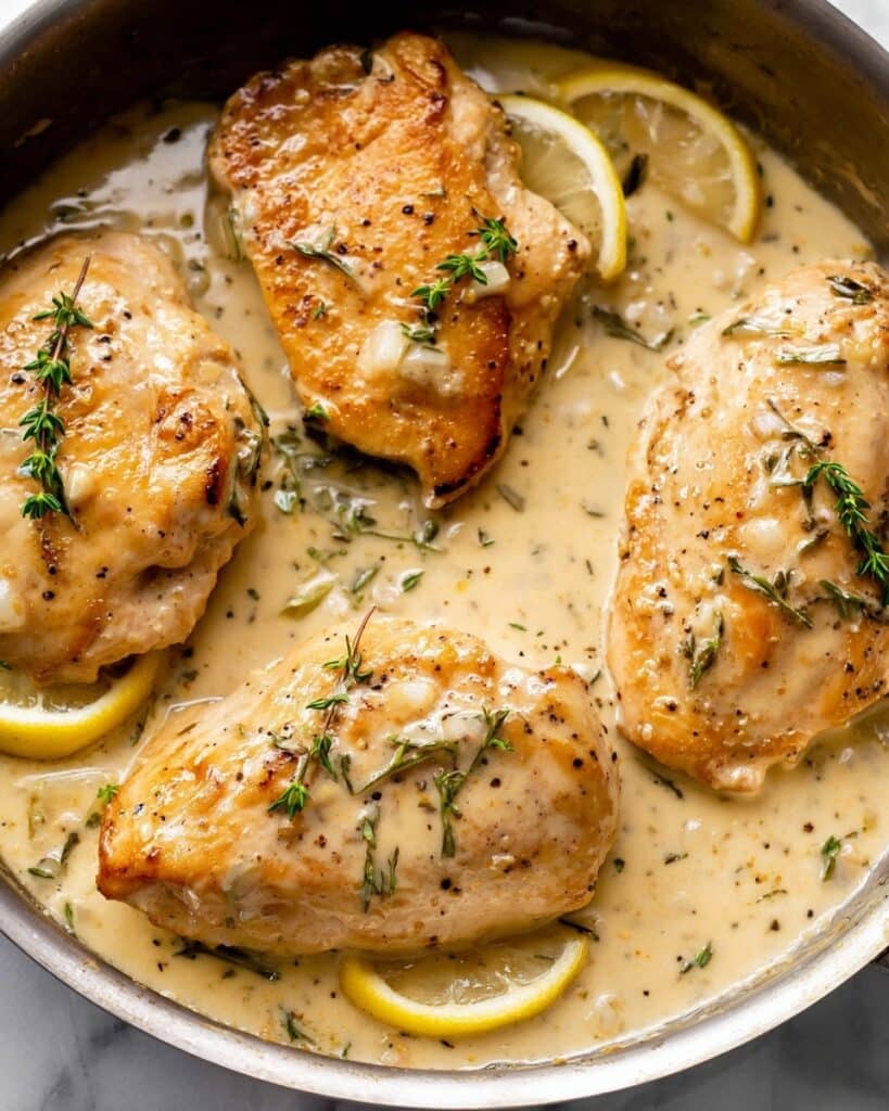 Creamy Lemon Thyme Chicken Recipe