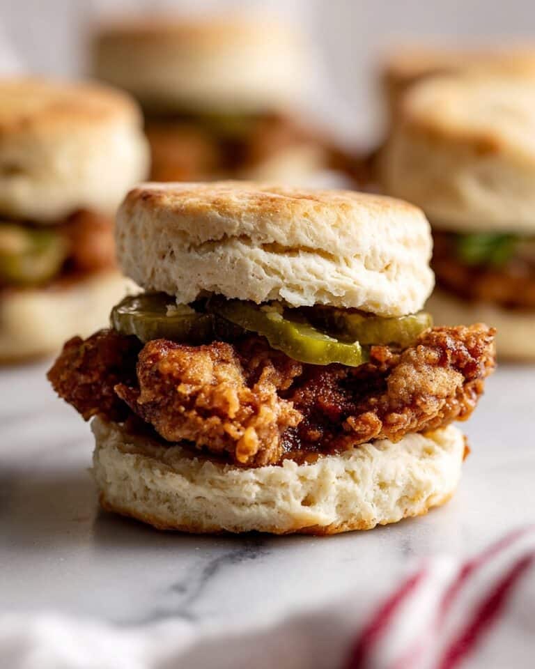 Fried Chicken Biscuits with Hot Honey Butter Recipe