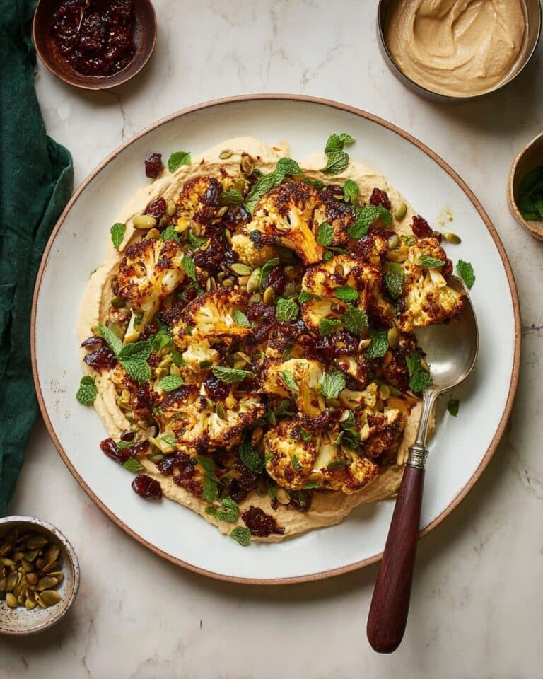 Charred Cauliflower with Pomegranate Tahini Sauce Recipe