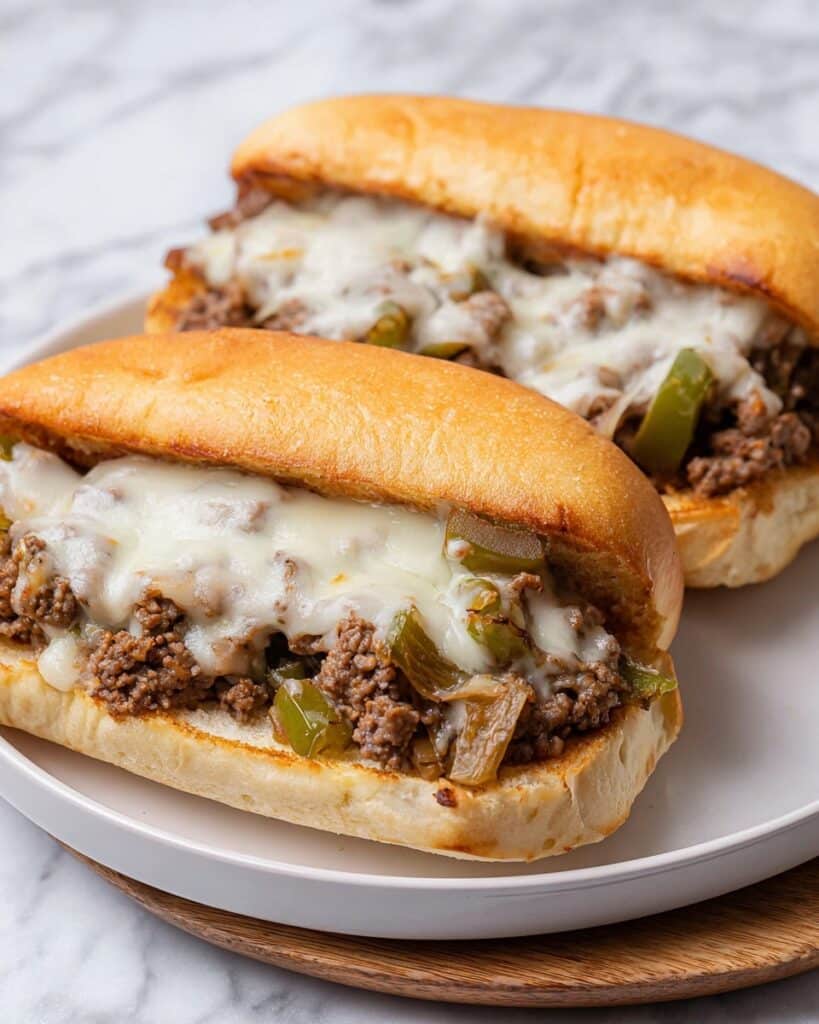 30-Minute Ground Beef Philly Cheesesteak Recipe