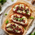 Viral Cottage Cheese Pizza Toast with Hot Honey Recipe