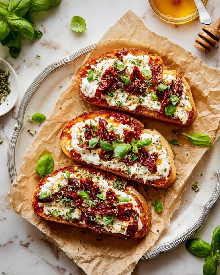 Viral Cottage Cheese Pizza Toast with Hot Honey Recipe