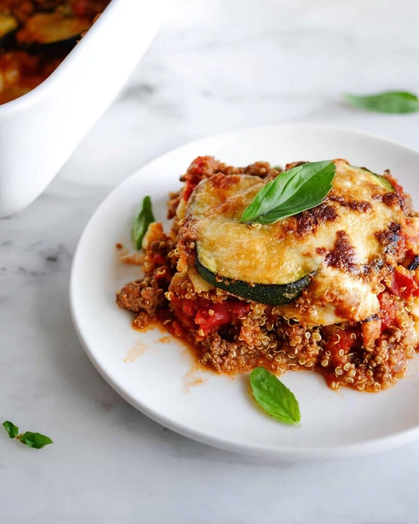 Ground Beef and Zucchini Casserole with Quinoa and Ricotta Recipe