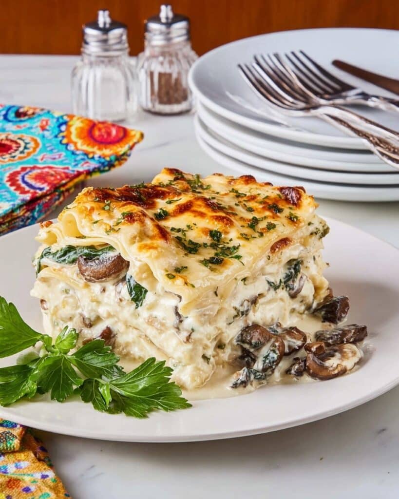 Creamy Mushroom and Spinach Lasagna Recipe