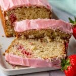 Strawberry Banana Bread with Strawberry Glaze Recipe