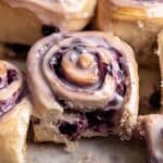 Blueberry Cinnamon Rolls with Blueberry Cream Cheese Glaze Recipe