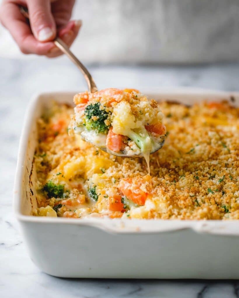 Vegetable Casserole with Velveeta and Ritz Cracker Topping Recipe