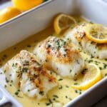 Baked Cod in Coconut Lemon Cream Sauce Recipe