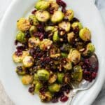 Balsamic Roasted Brussels Sprouts with Cranberries & Pecans Recipe