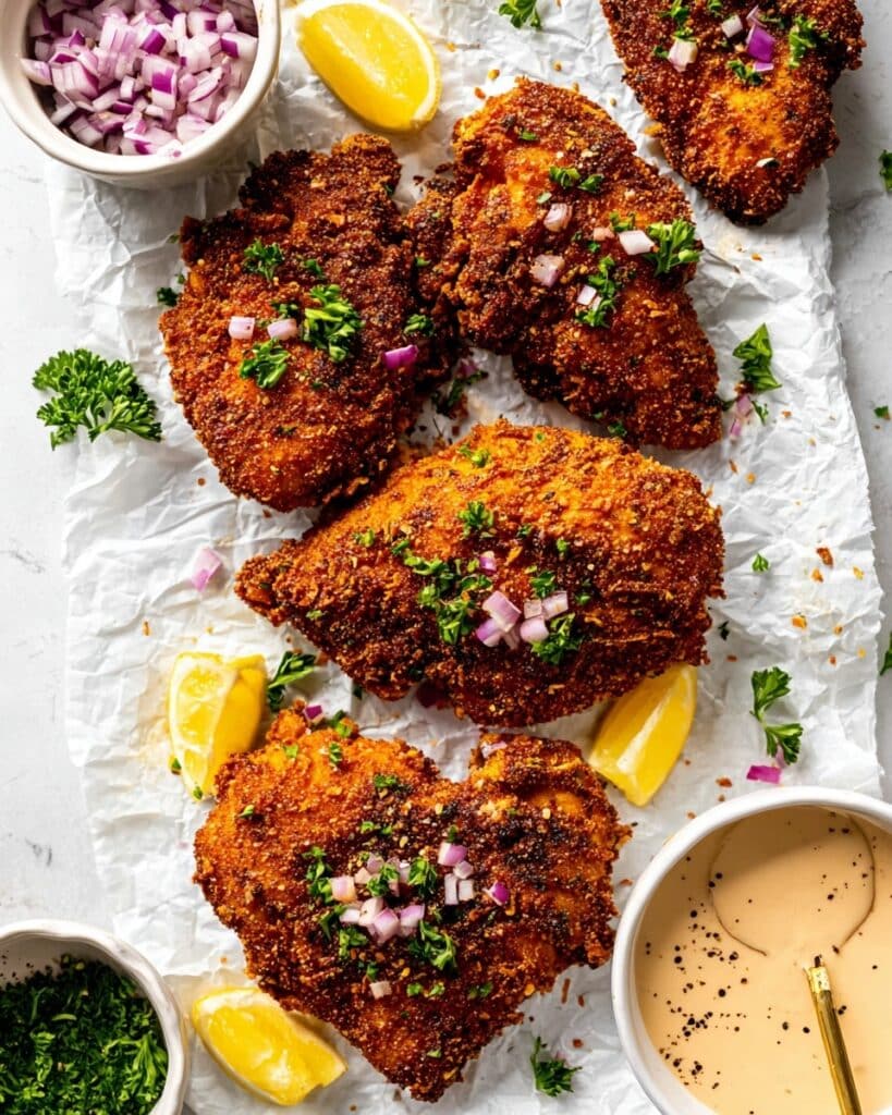 Pretzel Crusted Chicken with Cheddar-Mustard Sauce Recipe