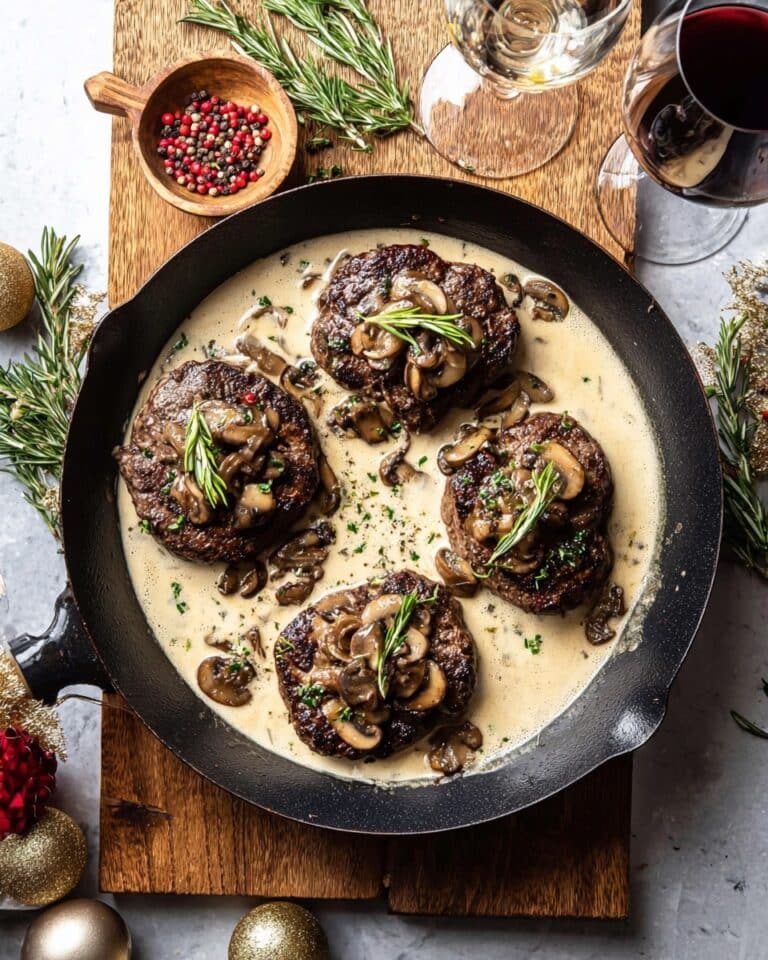 Rosemary Beef Tenderloin with Wild Mushroom Cream Sauce Recipe