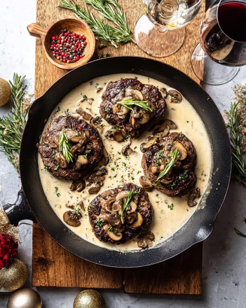 Rosemary Beef Tenderloin with Wild Mushroom Cream Sauce Recipe