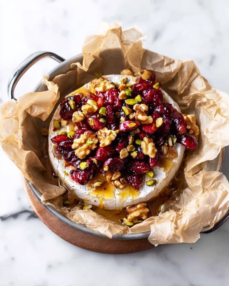 Baked Brie with Cranberries, Walnuts, and Pistachios Recipe