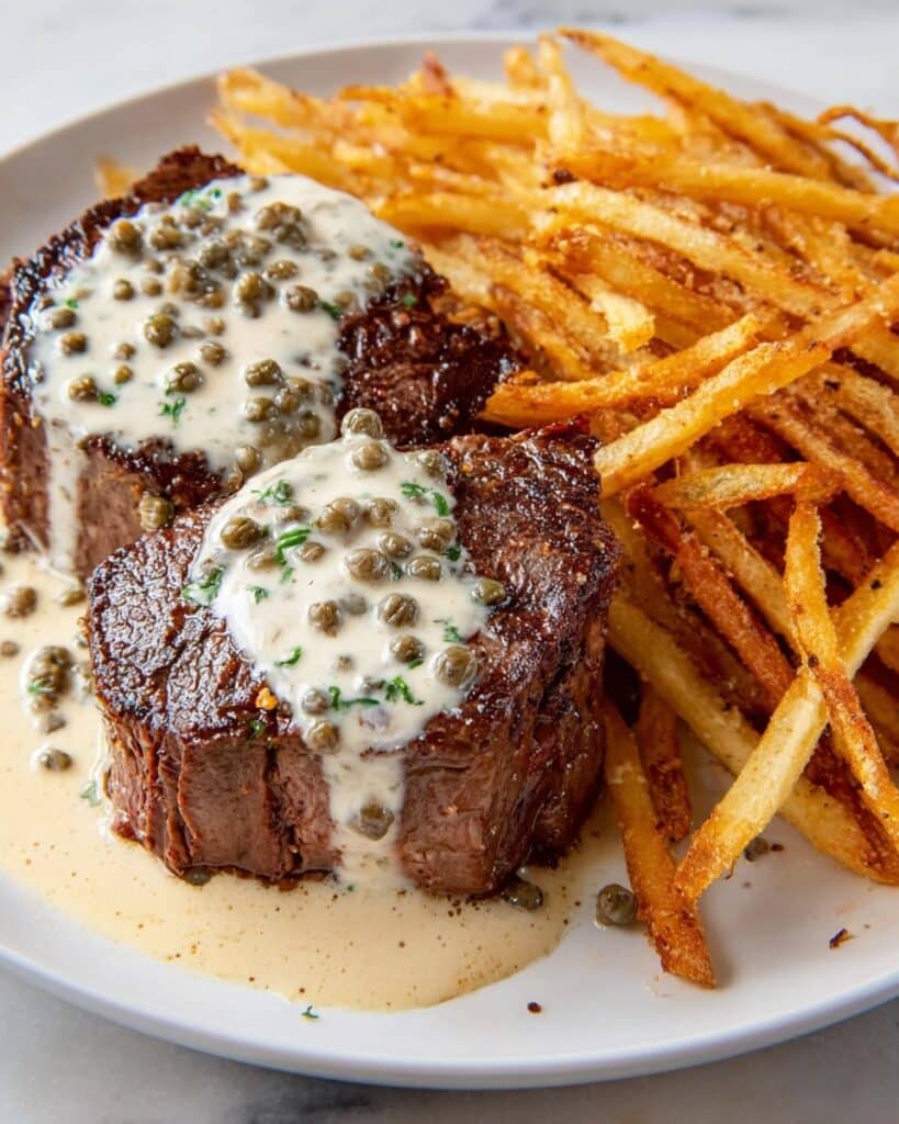 Perfect Steak Frites with Green Peppercorn Sauce Recipe