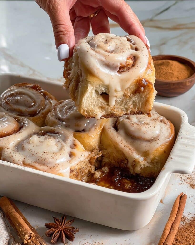 Chai Cinnamon Rolls with Chai Caramel Sauce and Cream Cheese Frosting Recipe