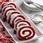 Red Velvet Cake Roll with Cream Cheese Filling Recipe