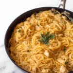 Creamy Pumpkin Alfredo Pasta with Sage and Grilled Chicken Recipe