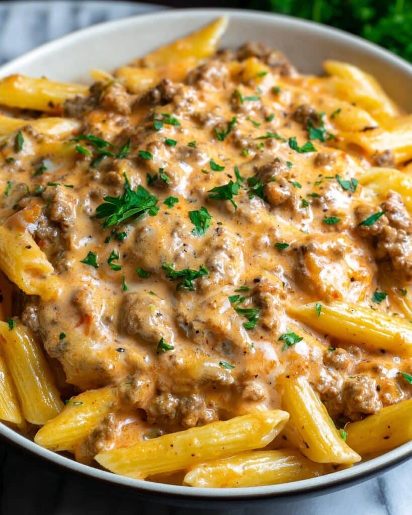 High Protein Creamy Beef Pasta Recipe for Quick Weeknight Dinners Recipe