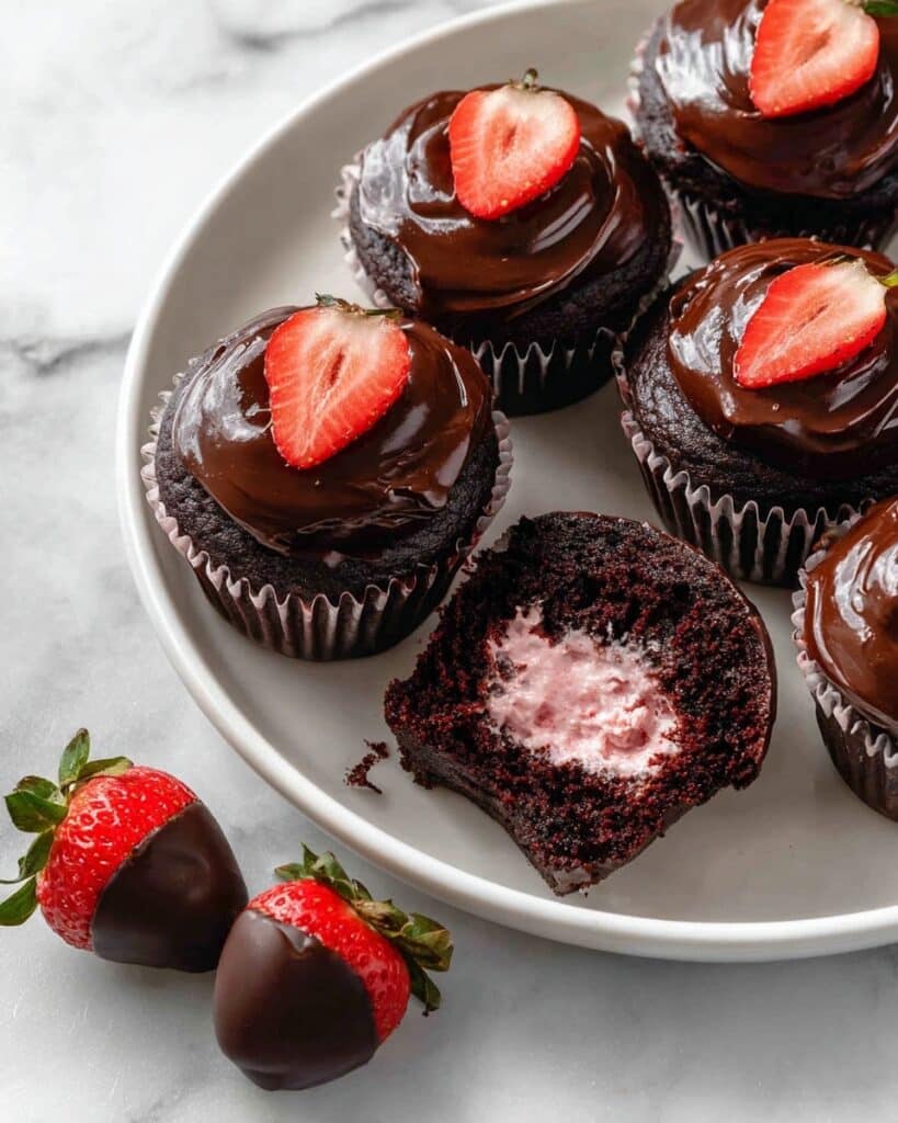 Chocolate Covered Strawberry Cupcakes Recipe