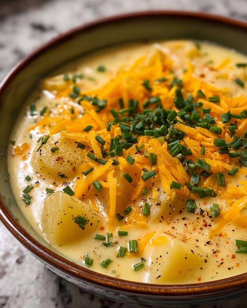 Cheddar Garlic Herb Potato Soup Recipe