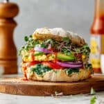 Breakfast Sandwich with Goat Cheese, Spinach, and Tomato Recipe