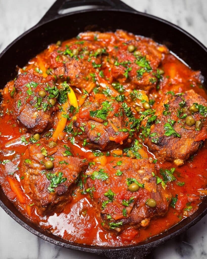 Roman Chicken with Prosciutto, Bell Peppers, and Tomato Sauce Recipe