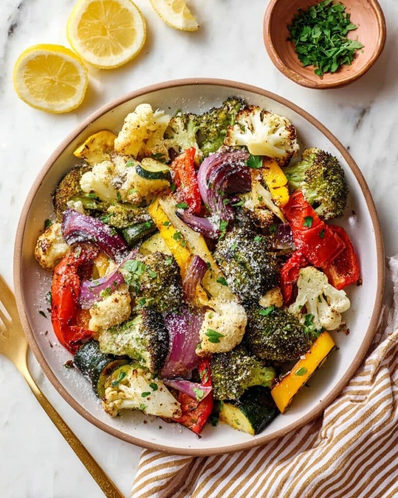 Air Fryer Mixed Vegetables with Lemon and Parmesan Recipe