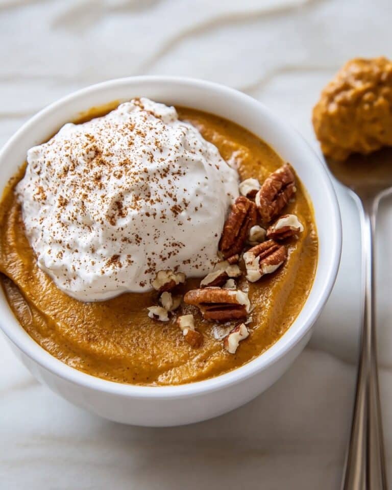 Pumpkin Custard with Candied Pecans and Whipped Cream Recipe