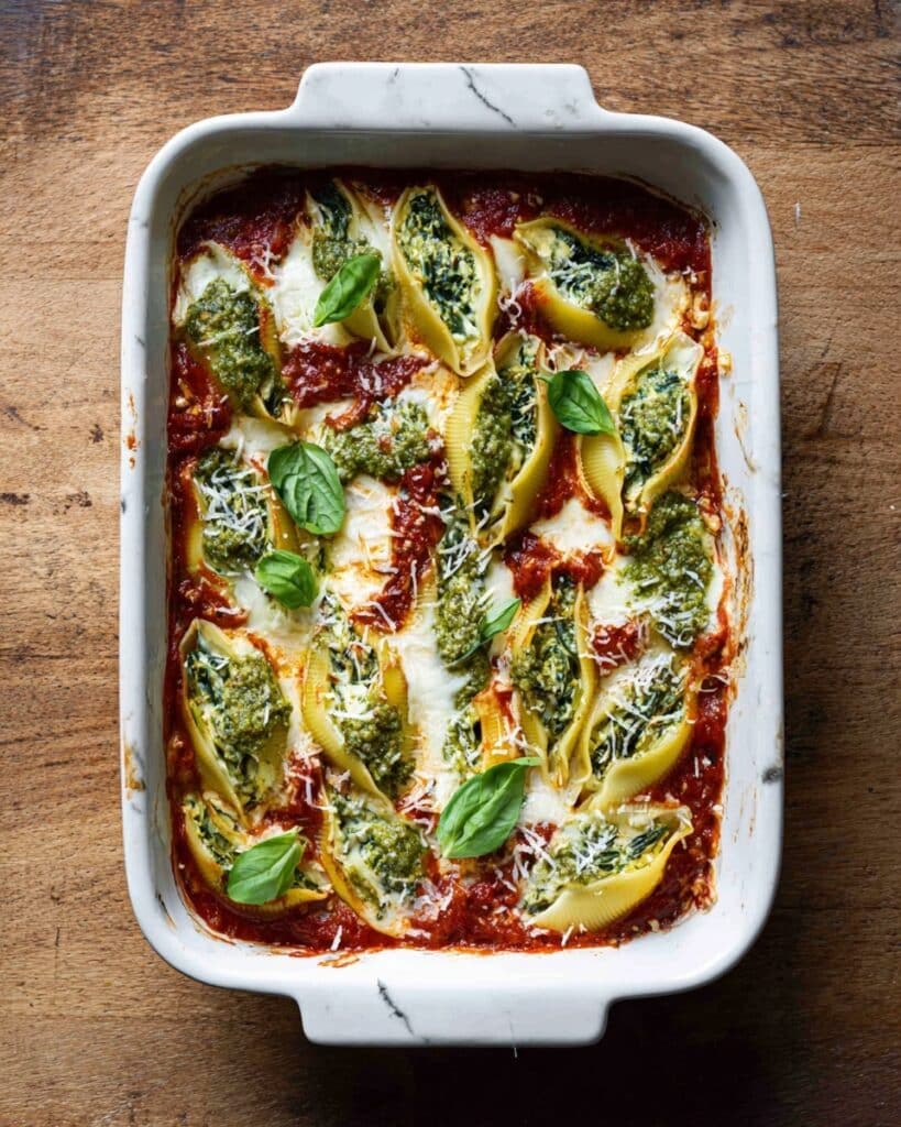 Stuffed Shells with Spinach and Pesto Recipe