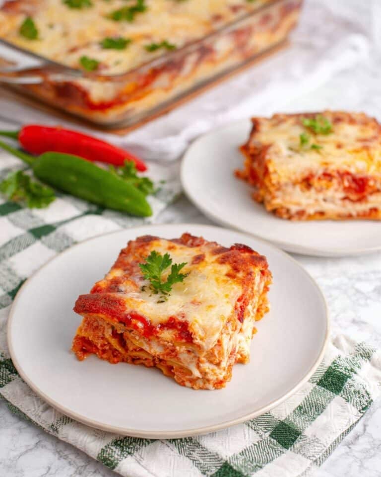 Christmas Italian Sausage Lasagna with Bell Peppers and Three Cheeses Recipe