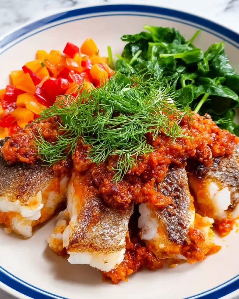 Baked Whole Catfish with Spicy Herb and Pepper Puree Recipe