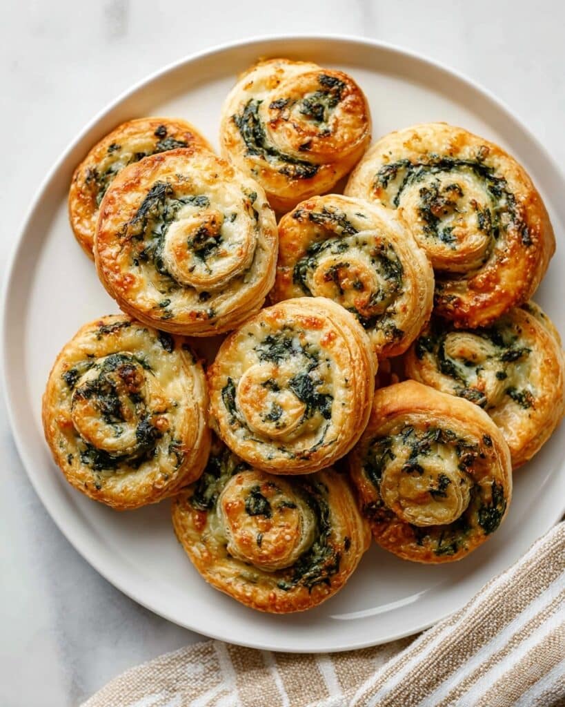 Spinach and Cheese Puff Pastry Pinwheels Recipe
