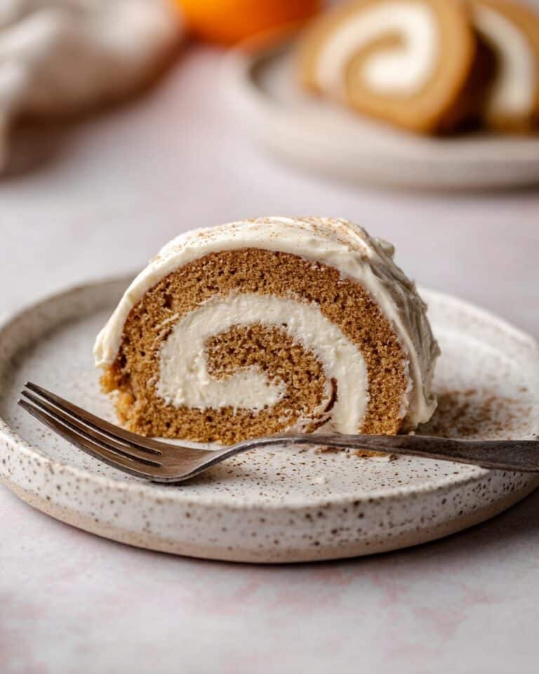 Pumpkin Roll Cake with Cream Cheese Filling Recipe