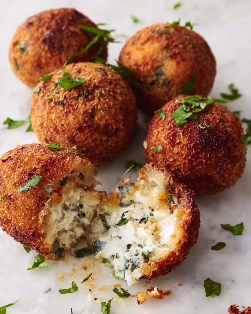 Spinach Garlic Meatballs Stuffed With Mozzarella Recipe