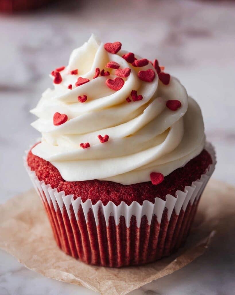Red Heart Sprinkle Cupcakes Recipe