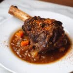 Cider Braised Lamb Shanks with Autumn Vegetables and Spiced Apple Sauce Recipe