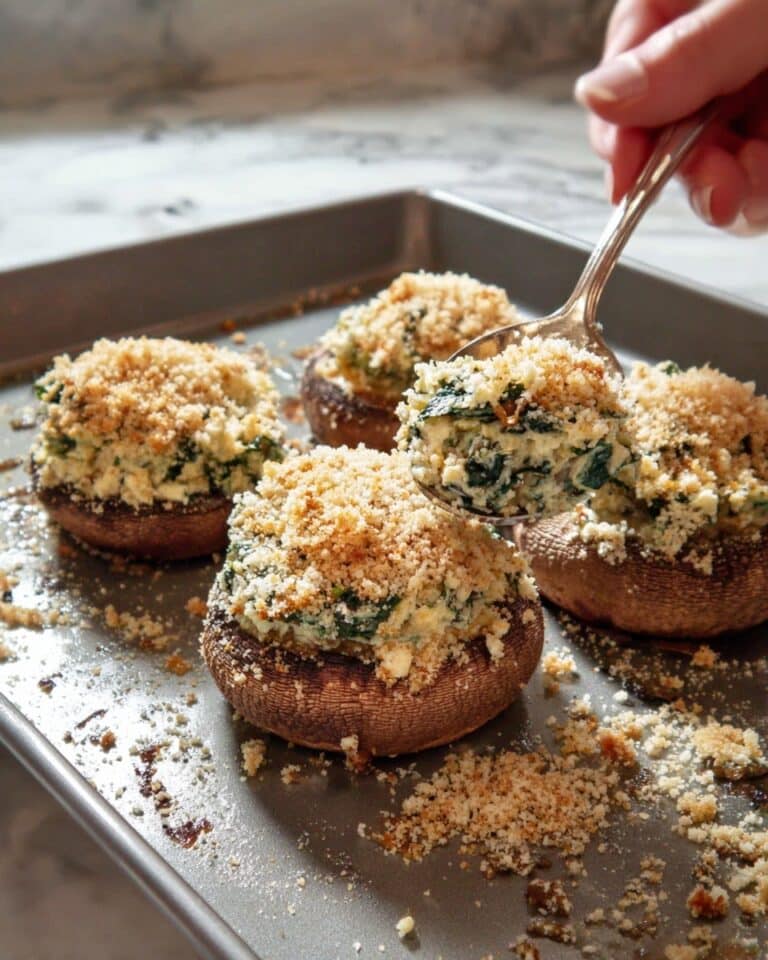 Creamy Spinach Artichoke Stuffed Mushrooms Recipe