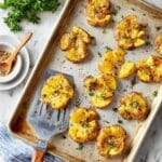 Crispy Smashed Potatoes with Fresh Herbs and Parmesan Recipe