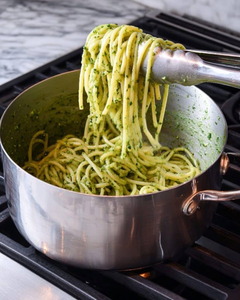 Spaghetti with Kale & Walnut Pesto Recipe