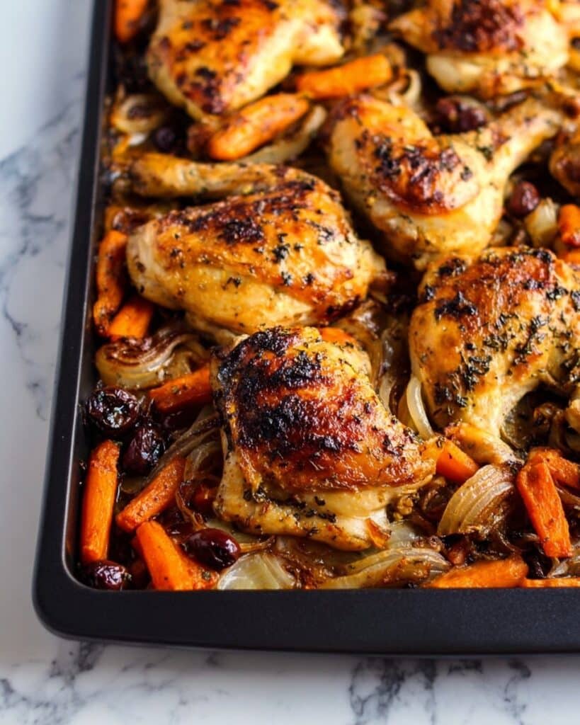 Sweet & Spicy Roast Chicken with Carrots, Dates & Pistachios Recipe