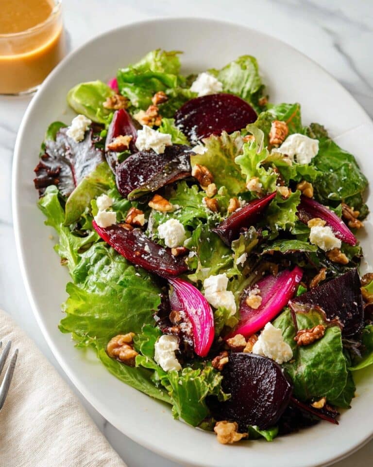 Roasted Beet Salad with Walnuts, Goat Cheese & Honey-Dijon Vinaigrette Recipe