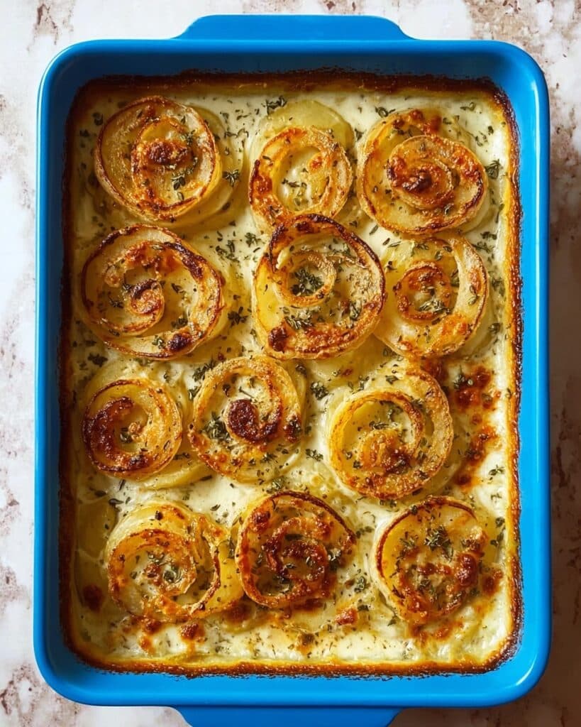 Old-Fashioned Onion Casserole with Cheddar and Gouda Recipe