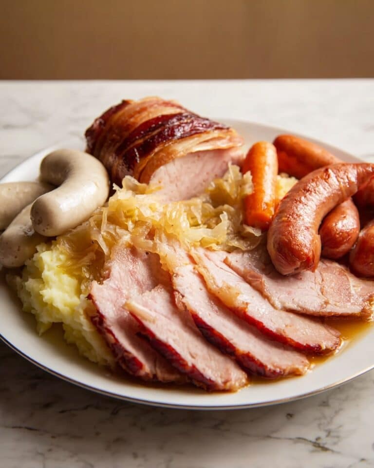 Alsatian Choucroute Garnie with Meats and Sausages Recipe