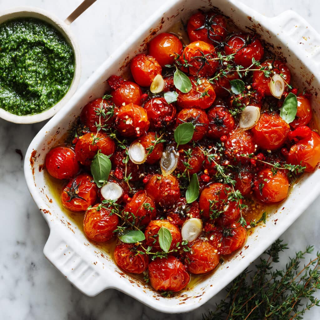 Slow-Roasted Cherry Tomatoes & Burrata Recipe