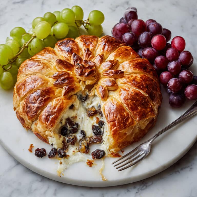 Baked Brie en Croûte with Honey, Dried Cherries, Pecans & Rosemary Recipe
