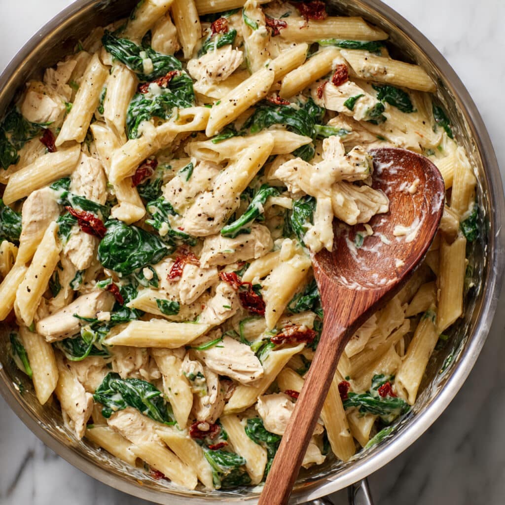 One Pot Creamy Pesto Chicken Pasta Recipe