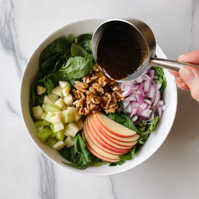 Pear, Celery, and Candied Pecans Salad with Cinnamon Vinaigrette Recipe