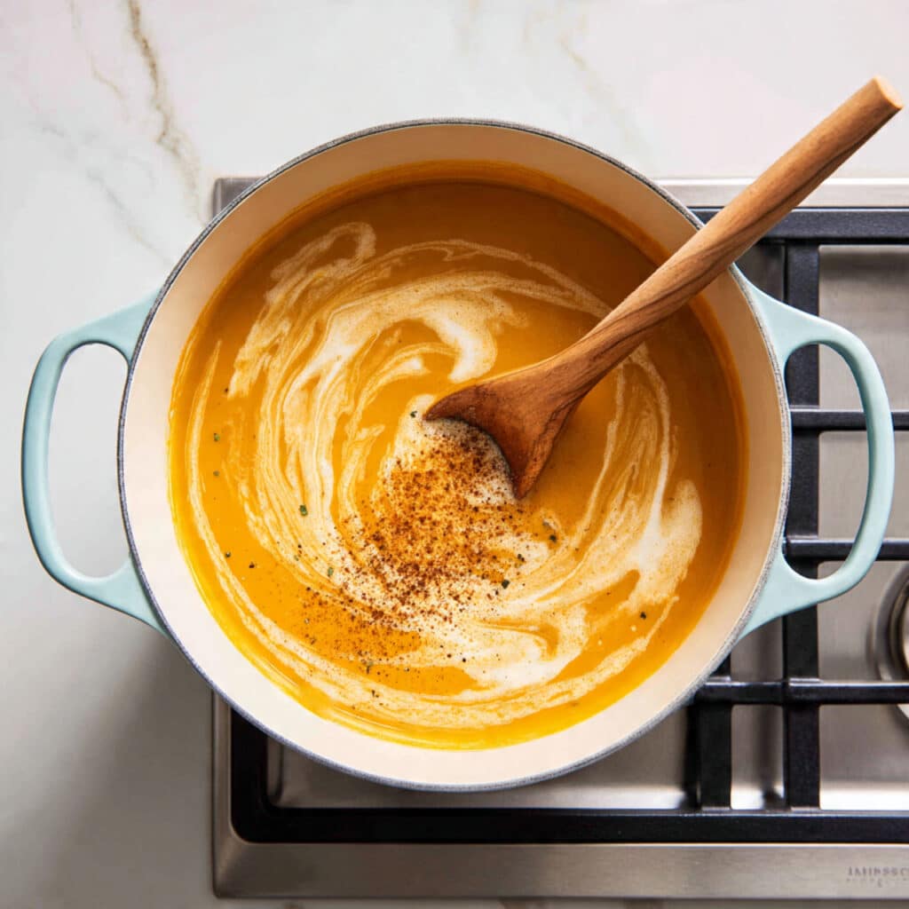 Butternut Squash and Sweet Potato Soup with Apple and Warm Spices Recipe